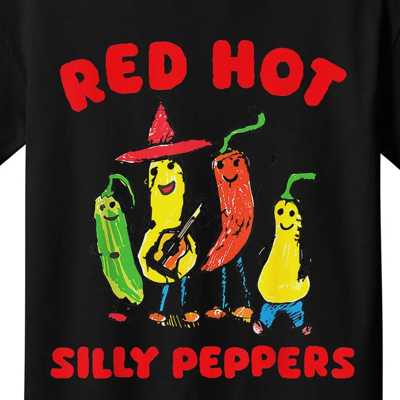 Red Hot Silly Peppers Fun Design Kids T-Shirt