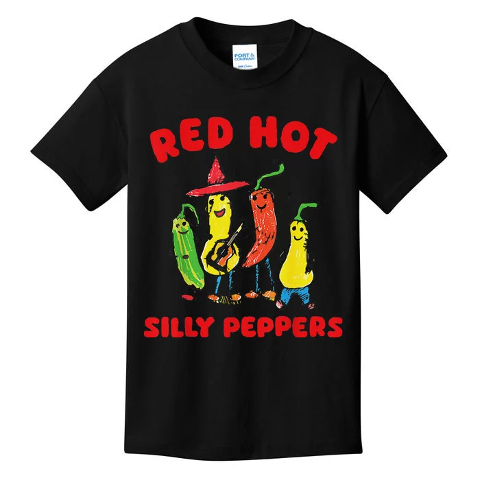 Red Hot Silly Peppers Fun Design Kids T-Shirt