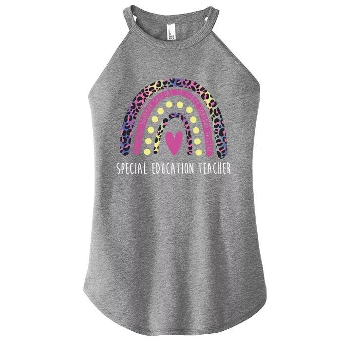 Rainbow Heart Sped Special Education Teacher Gift Women’s Perfect Tri Rocker Tank