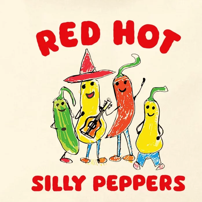 Red Hot Silly Peppers Zip Tote Bag