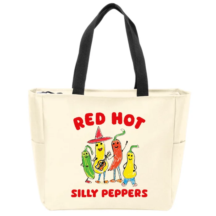 Red Hot Silly Peppers Zip Tote Bag