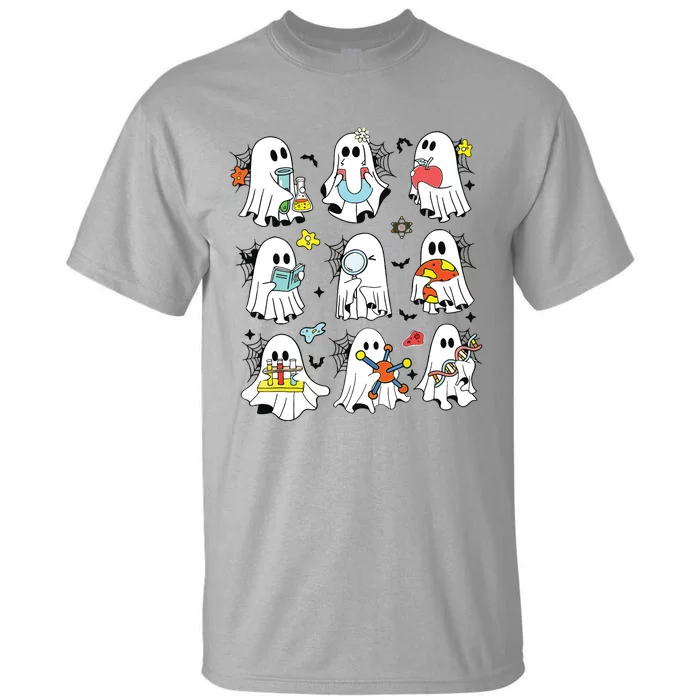 Retro Halloween Science Teacher Ghost Laboratory Teacher Tall T-Shirt