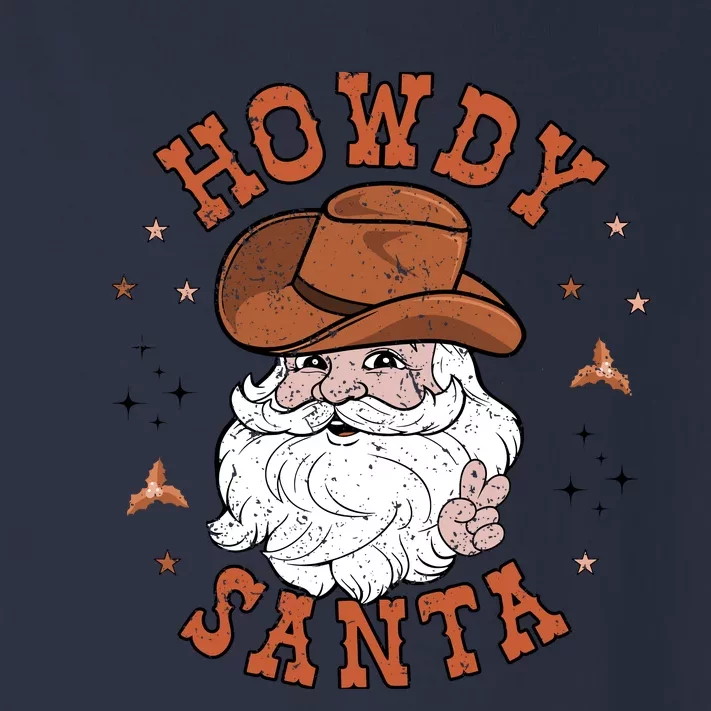 Retro Howdy Santa Cowboy Cowgirl Western Howdy Christmas Toddler Long Sleeve Shirt