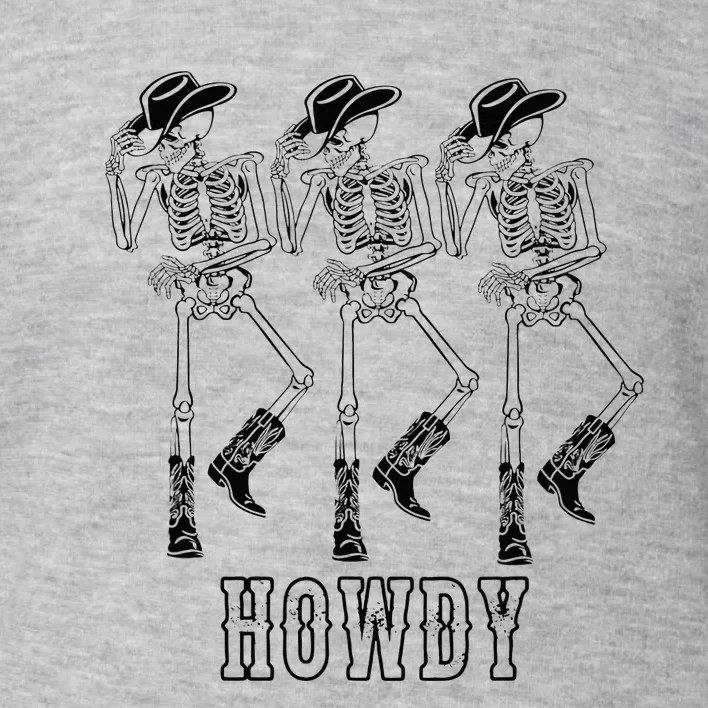 Retro Howdy Skeleton Cowgirl Dancing Cowboy Boots Horse Toddler Sweatshirt