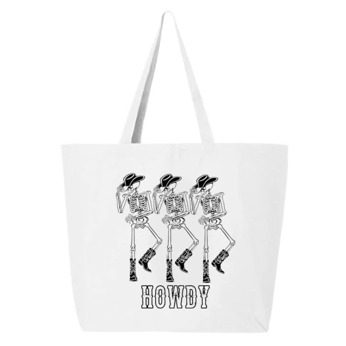 Retro Howdy Skeleton Cowgirl Dancing Cowboy Boots Horse 25L Jumbo Tote