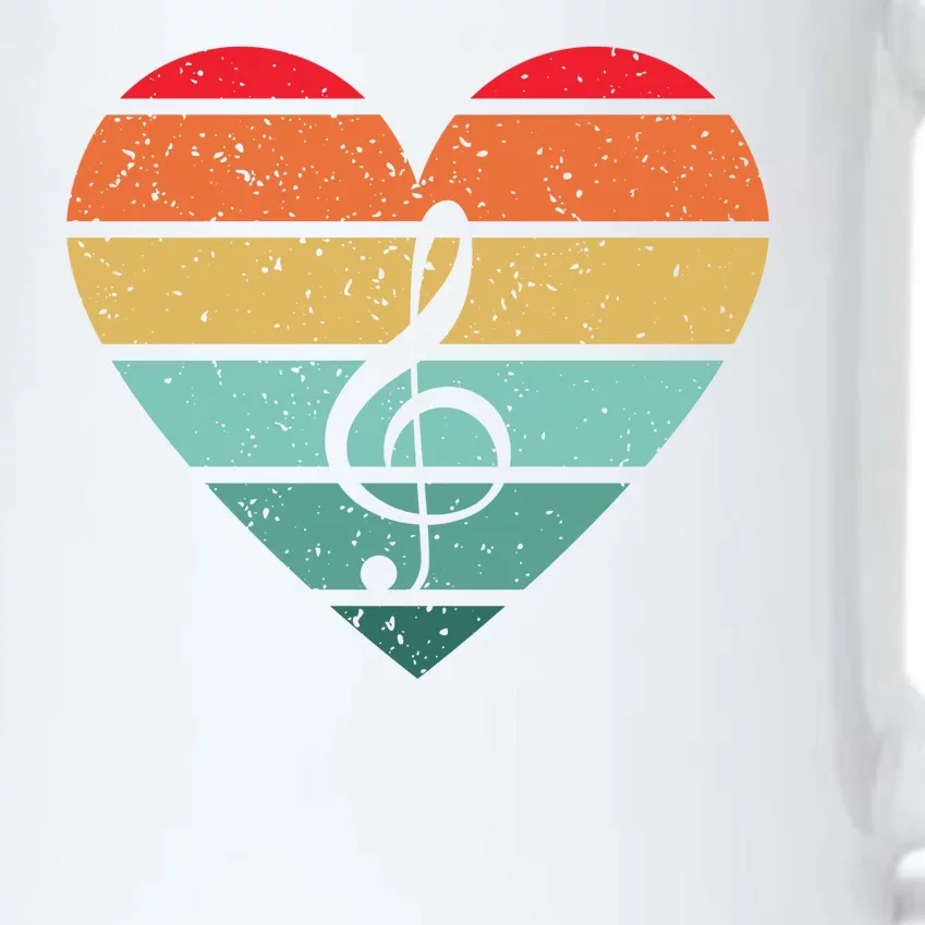 Retro Heart Sunset Note Music School Black Color Changing Mug