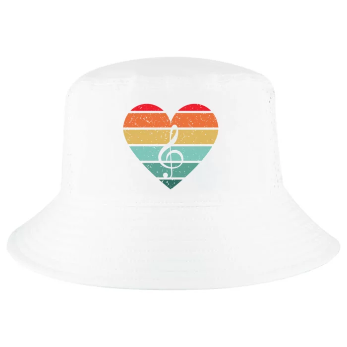 Retro Heart Sunset Note Music School Cool Comfort Performance Bucket Hat