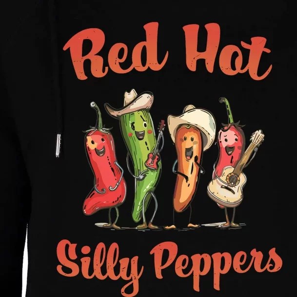 Red Hot Silly Peppers Inspired Humor Concert Music Womens Funnel Neck Pullover Hood