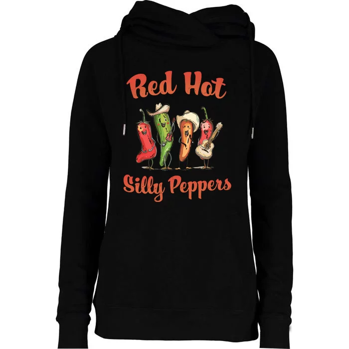 Red Hot Silly Peppers Inspired Humor Concert Music Womens Funnel Neck Pullover Hood