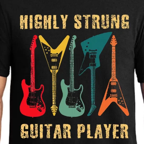 Retro Highly Strung Funny Lead Bass Guitarist Humor Pajama Set