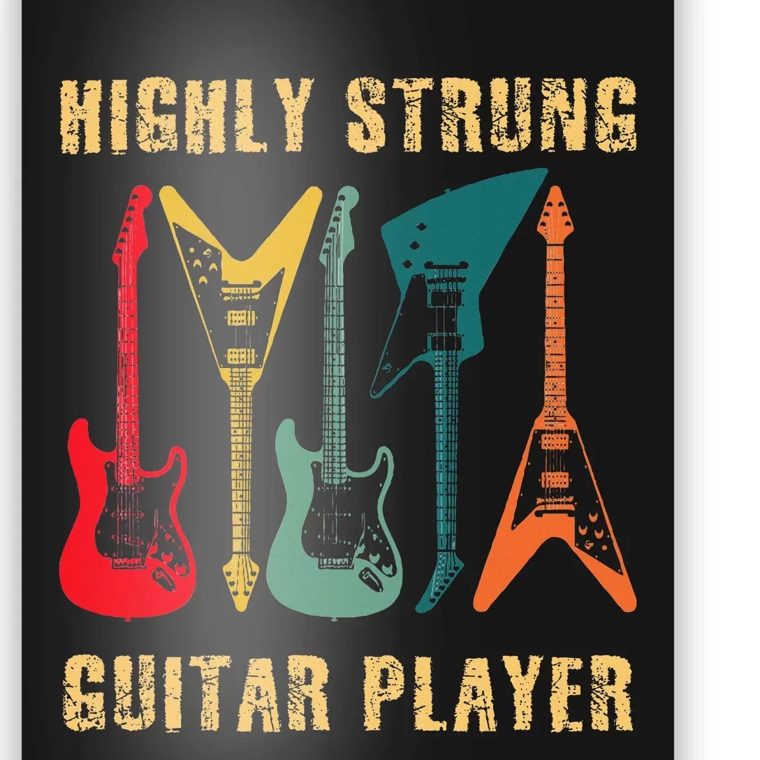 Retro Highly Strung Funny Lead Bass Guitarist Humor Poster