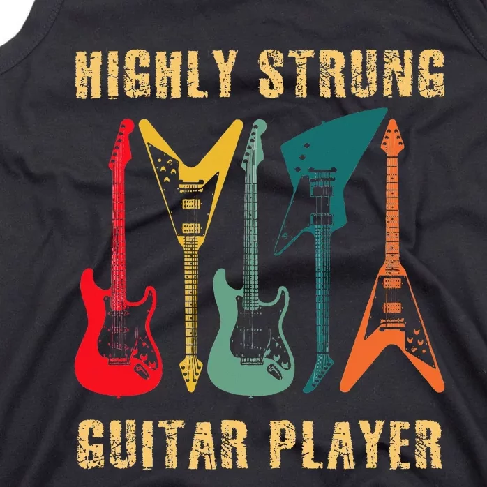 Retro Highly Strung Funny Lead Bass Guitarist Humor Tank Top