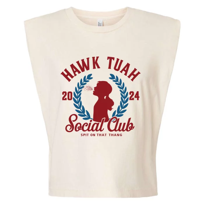 Retro Hawk Tuah Social Club Spit On That Thang Garment-Dyed Women's Muscle Tee