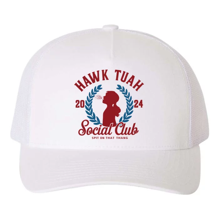 Retro Hawk Tuah Social Club Spit On That Thang Yupoong Adult 5-Panel Trucker Hat