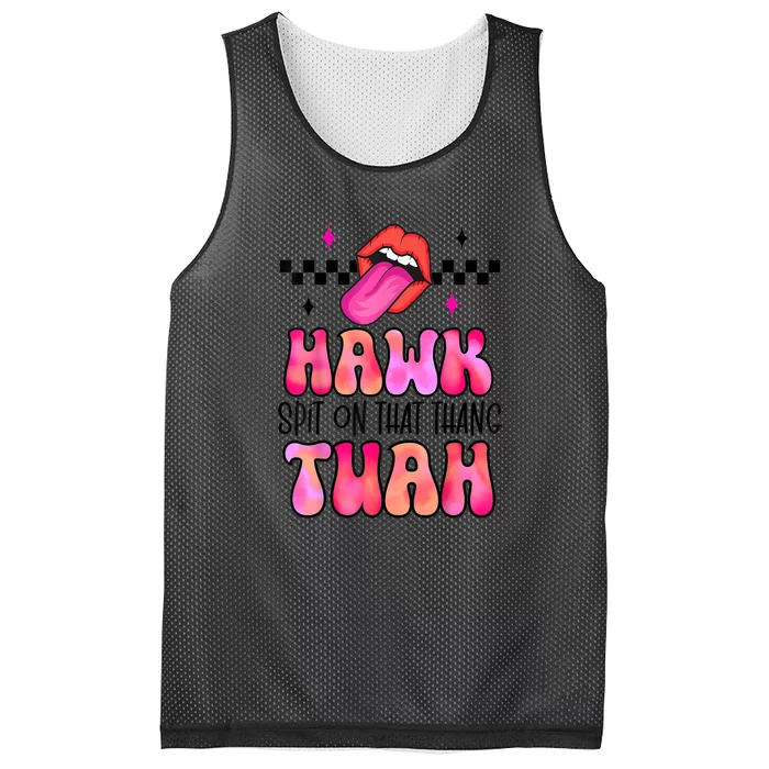 Retro Hawk Tush Spit On That Thing Groovy Gift Mesh Reversible Basketball Jersey Tank