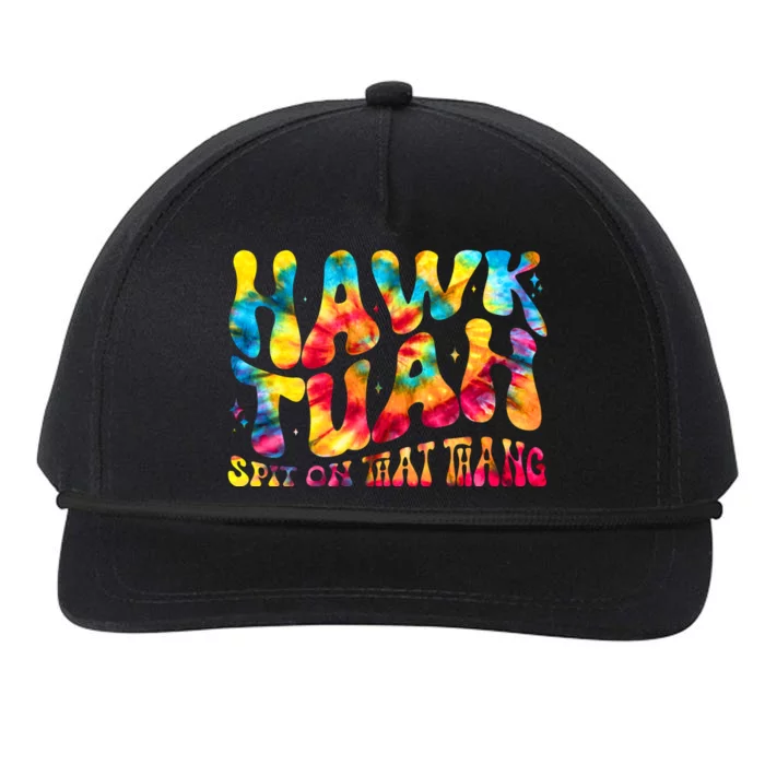 Retro Hippie Tie Dye Hawk Tuah Spit On That Thang Snapback Five-Panel Rope Hat