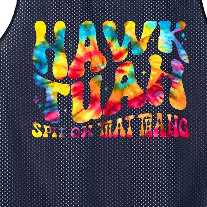 Retro Hippie Tie Dye Hawk Tuah Spit On That Thang Mesh Reversible Basketball Jersey Tank