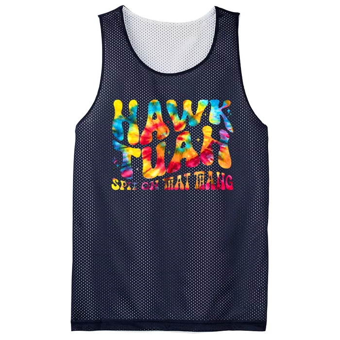 Retro Hippie Tie Dye Hawk Tuah Spit On That Thang Mesh Reversible Basketball Jersey Tank