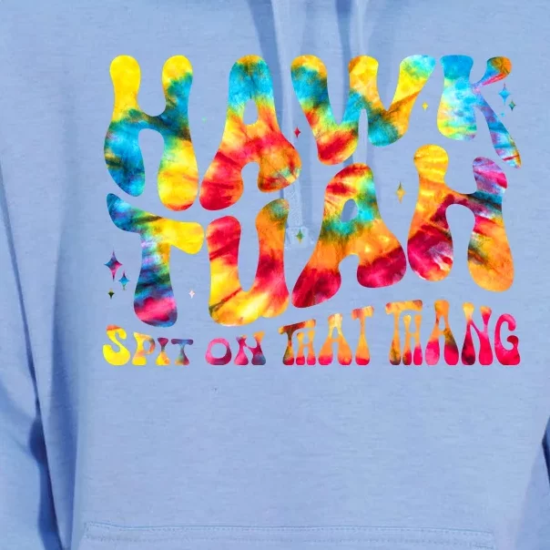 Retro Hippie Tie Dye Hawk Tuah Spit On That Thang Unisex Surf Hoodie