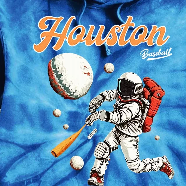 Retro Houston Texas Baseball Astronaut Tie Dye Hoodie