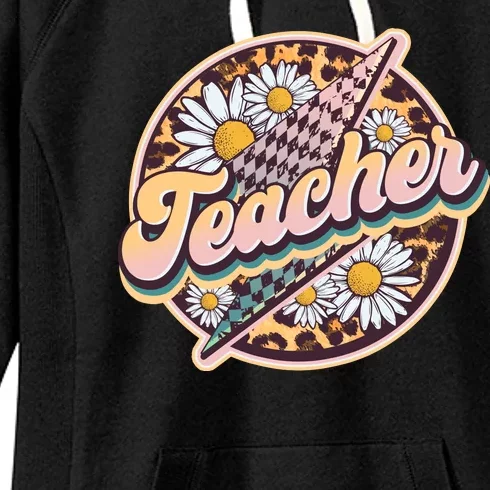 Retro Hippie Teacher Women's Fleece Hoodie