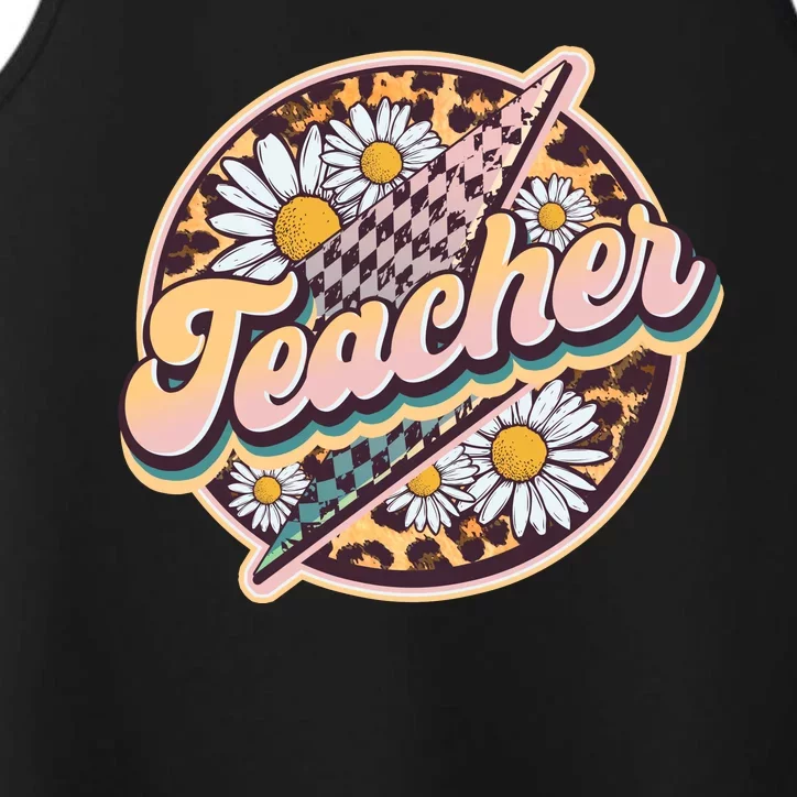 Retro Hippie Teacher Performance Tank