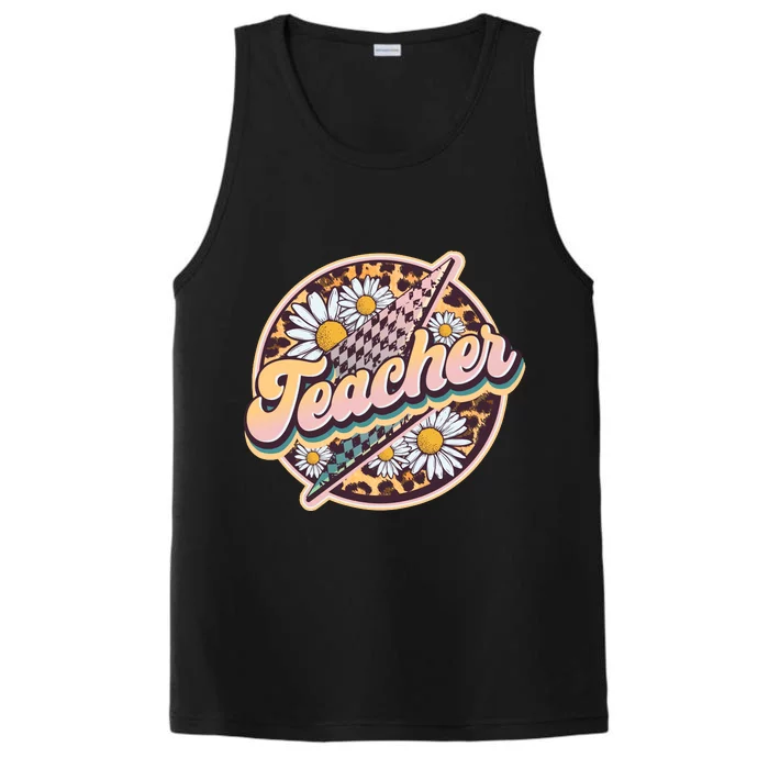 Retro Hippie Teacher Performance Tank