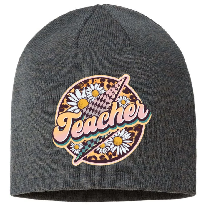 Retro Hippie Teacher 8 1/2in Sustainable Knit Beanie