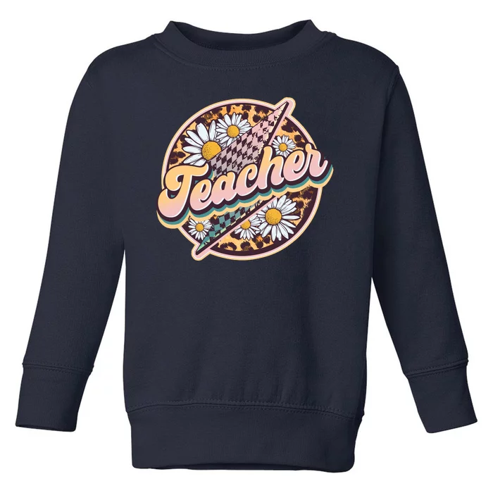 Retro Hippie Teacher Toddler Sweatshirt