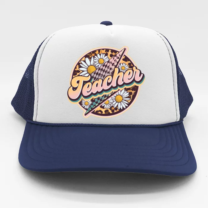 Retro Hippie Teacher Trucker Hat