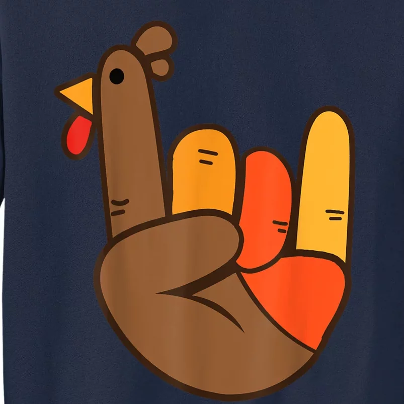 Rocker Hand Turkey Rock Funny Thanksgiving Tall Sweatshirt