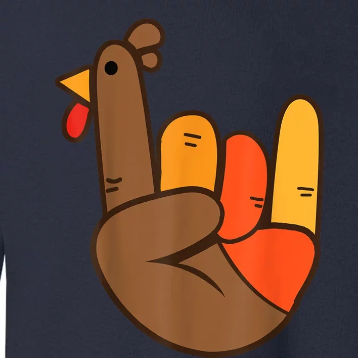 Rocker Hand Turkey Rock Funny Thanksgiving Toddler Sweatshirt