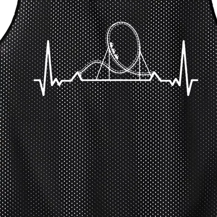 Rollercoaster Heartbeat Theme Park Lover Mesh Reversible Basketball Jersey Tank