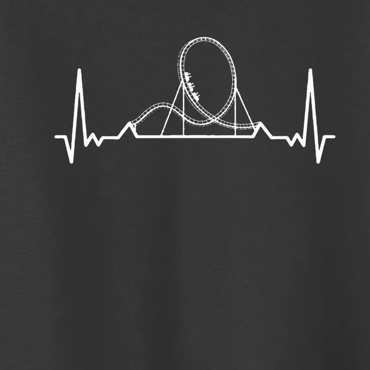 Rollercoaster Heartbeat Theme Park Lover Toddler T-Shirt