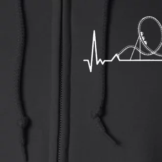 Rollercoaster Heartbeat Theme Park Lover Full Zip Hoodie