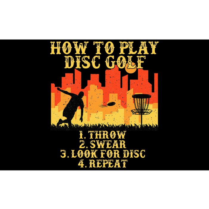 retro How To Play Disc Golf Player Flying Golfer Bumper Sticker