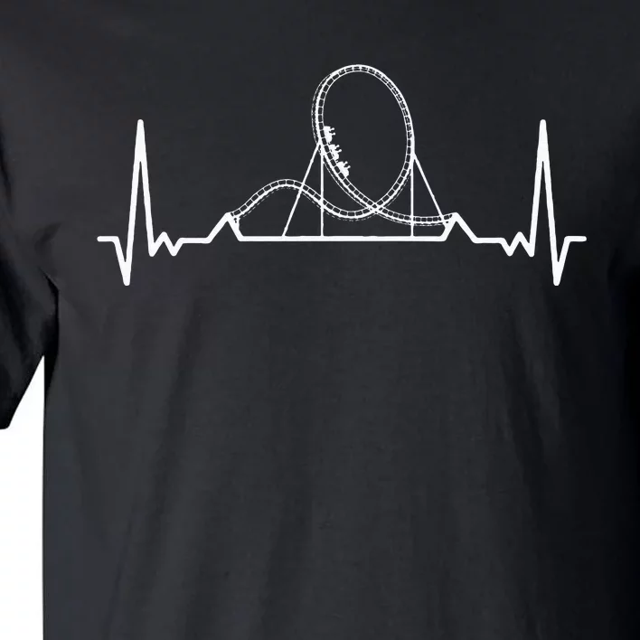 Rollercoaster Heartbeat Theme Park Lover Tall T-Shirt