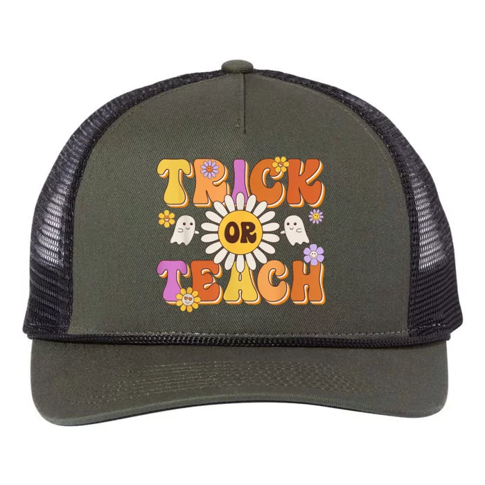 Retro Halloween Trick Or Teach Teacher Halloween Costume Retro Rope Trucker Hat Cap