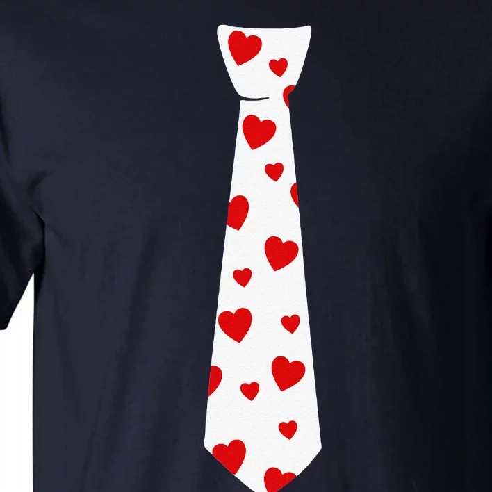 Red Hearts Tie Valentines Day Tall T-Shirt