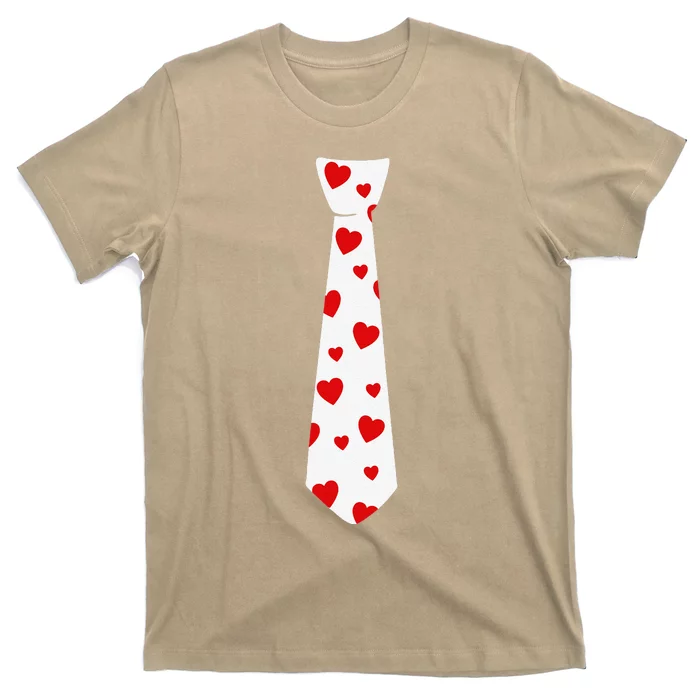 Red Hearts Tie Valentines Day T-Shirt