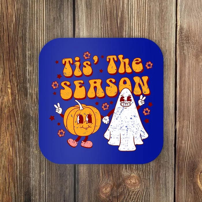 Retro Halloween Tis The Season Halloween Ghost Boy Girl Gift Coaster