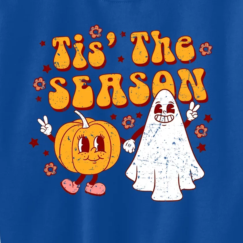 Retro Halloween Tis The Season Halloween Ghost Boy Girl Gift Kids Sweatshirt