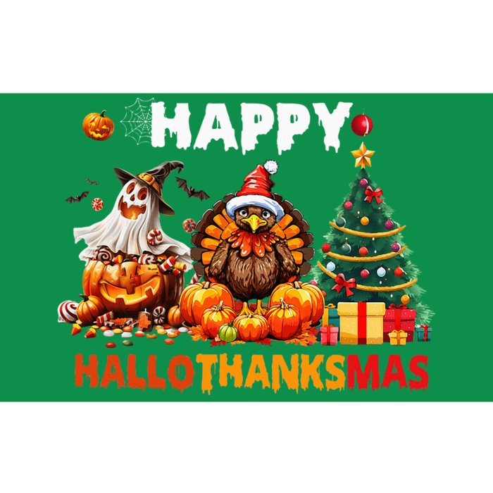 Retro Halloween Thanksgiving Christmas Happy Hallothanksmas Bumper Sticker