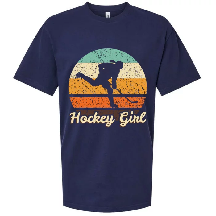 Retro Hockey Vintage Hockey Player Gift 90s Icehockey Gift Sueded Cloud Jersey T-Shirt