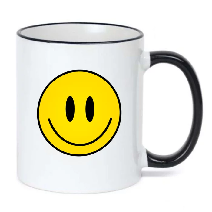 Retro Happy Vibe Smiley Face Happy Face Graphic Gift Black Color Changing Mug