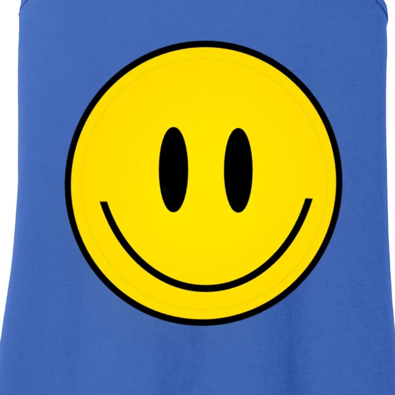 Retro Happy Vibe Smiley Face Happy Face Graphic Gift Ladies Essential Tank