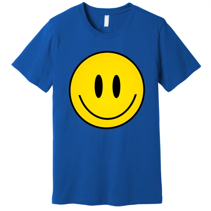 Retro Happy Vibe Smiley Face Happy Face Graphic Gift Premium T-Shirt