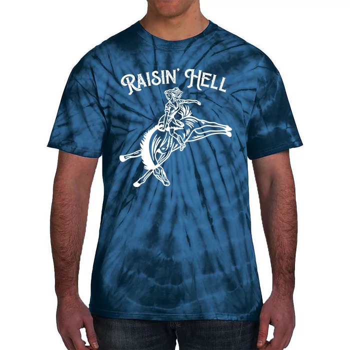 Raisin Hell Vintage Pinup Cowgirl Western Tie-Dye T-Shirt