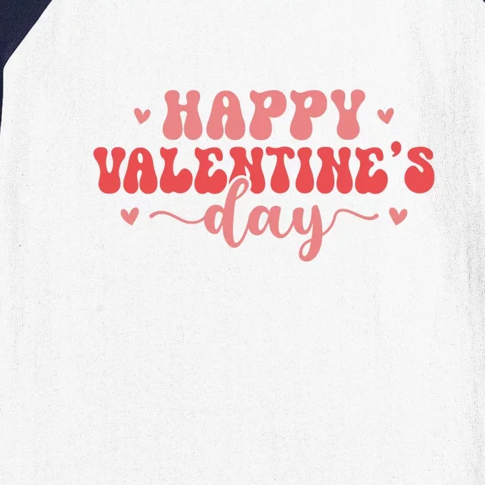 Retro Happy Valentine's Day Gift Baseball Sleeve Shirt