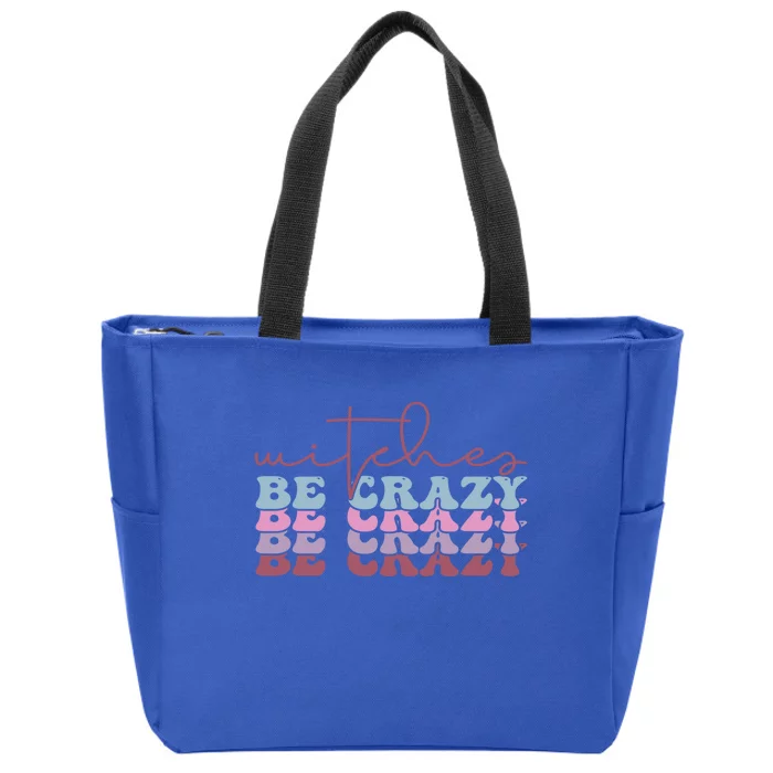 Retro Halloween Witches Be Crazy Gift Zip Tote Bag